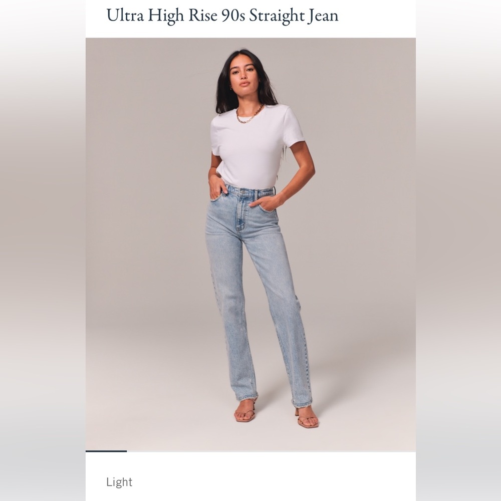 Abercrombie & Fitch Light Wash High Rise 90s Straight Jeans